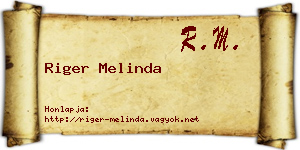 Riger Melinda névjegykártya