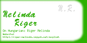 melinda riger business card